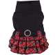 Hundestrickkleid Karo schwarz