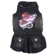 Doggydolly Hunde-Jeanskleid Rose schwarz