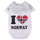 Dog Shirt I love Norway, white