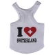 Hundetanktop I love Switzerland, weiß