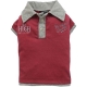 Hunde-Polo-Shirt rot mit grau