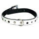 Leather collar BLACK WHITE 40x1,4