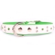 Leather collar SummerBreeze white-green rhinestones 65x3