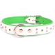 Leather collar SummerBreeze white-green rhinestones 65x3