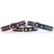 Lederhalsband Strass schwarz-pink 65x3