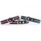 Lederhalsband Strass schwarz-pink 65x3