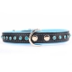 Lederhalsband Strass schwarz-blau 60x2,5