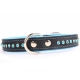 Lederhalsband Strass schwarz-blau 65x3,0