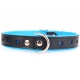 Lederhalsband Reflektorpfote schwarz-blau 60x2,5