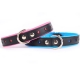 Lederhalsband Reflektorpfote schwarz-blau 60x2,5