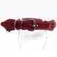 Dog Collar Cotton Deluxe leather red