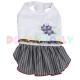 Doggydolly Hundekleid Blume weiß-grau gestreift